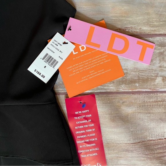 NWT LDT Black Everly V-Neck Cocktail Sheath Dress - Sz 8 - Picture 8 of 10